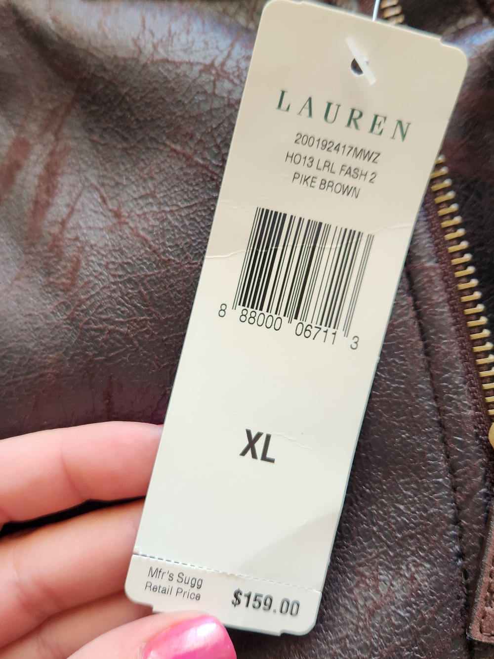 NWT Lauren Ralph Lauren Faux Shearling Aviator Jacket Brown XL Moto Sherpa - Picture 3 of 9
